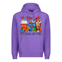 Purple It's Game Day Y'all Basketball Coffee Cups Premium Hoodie - FaDigitalArtStudio
