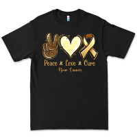 Black Peace love cure Bone Cancer Premium Tee - NancyCooperArtShop