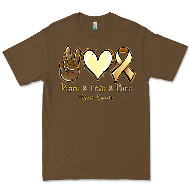 Peace Love Cure Bone Cancer Premium Tee by NancyCooperArtShop | Teevron