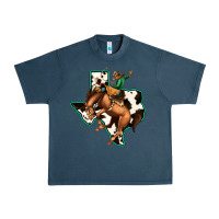 Midnight Navy Cowhide Texas Map Rodeo Cowboy Urban Heavy Tee - Bettercallsaul