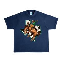 Navy Cowhide Texas Map Rodeo Cowboy Urban Heavy Tee - Bettercallsaul