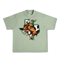 Oil Green Cowhide Texas Map Rodeo Cowboy Urban Heavy Tee - Bettercallsaul