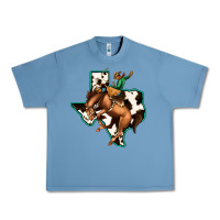 Pebble Blue Cowhide Texas Map Rodeo Cowboy Urban Heavy Tee - Bettercallsaul