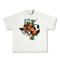Cowhide Texas Map Rodeo Cowboy Urban Heavy Tee | Teevron