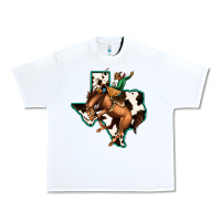 White Cowhide Texas Map Rodeo Cowboy Urban Heavy Tee - Bettercallsaul