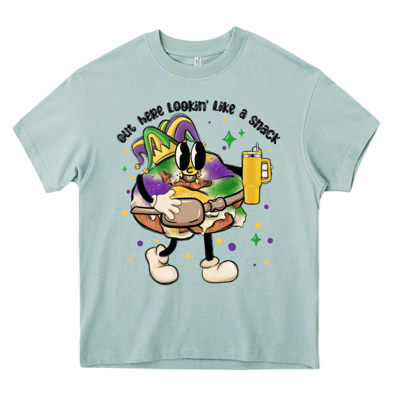 Out Here Lookin Like A Snack King Cake Mardi Gras Heavy Core Tee by MaliasSmallBusiness | Teevron