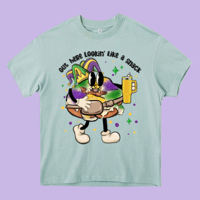 Out Here Lookin Like A Snack King Cake Mardi Gras Heavy Core Tee Designed By Maliassmallbusiness
