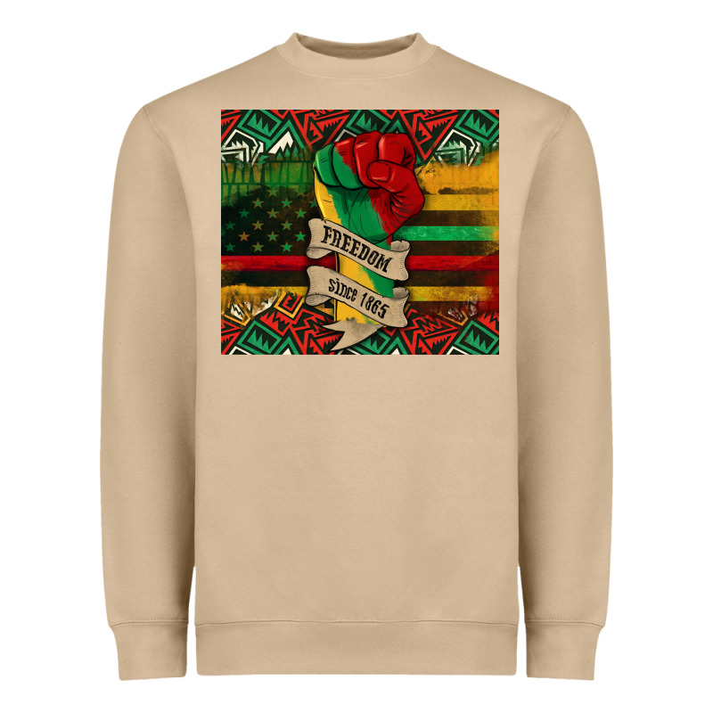Juneteenth Freedom Since 1865 Heavyweight Sweatshirt by CowGirlArtShop | Teevron
