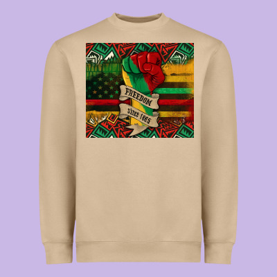 Juneteenth Freedom Since 1865 Heavyweight Sweatshirt Designed By Cowgirlartshop