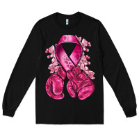 Black breast cancer with boxing gloves Long Sleeve Tee - NancyCooperArtShop