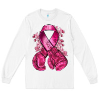White breast cancer with boxing gloves Long Sleeve Tee - NancyCooperArtShop