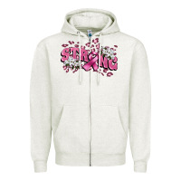 Oatmeal Heather Strong Cancer Awareness Zipper Hoodie - FaDigitalArtStudio