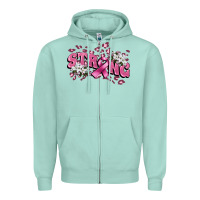 Seafoam Strong Cancer Awareness Zipper Hoodie - FaDigitalArtStudio