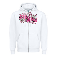 White Strong Cancer Awareness Zipper Hoodie - FaDigitalArtStudio