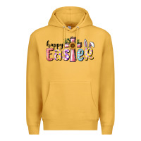 Mustard Happy Easter With Cross Premium Hoodie - RanaPortraitStore