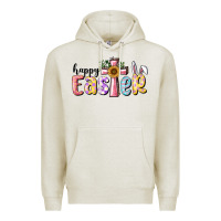 Oatmeal Heather Happy Easter With Cross Premium Hoodie - RanaPortraitStore