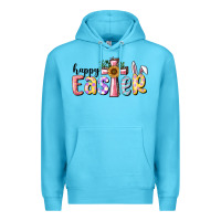 Ocean Blue Happy Easter With Cross Premium Hoodie - RanaPortraitStore