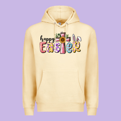 Happy Easter With Cross Premium Hoodie Designed By Ranaportraitstore