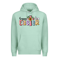 Seafoam Happy Easter With Cross Premium Hoodie - RanaPortraitStore