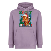Lavender mooey christmas heifer Heavyweight Hoodie - FaDigitalArtStudio