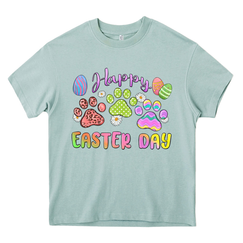 Happy Easter Day Paws Heavy Core Tee by MaliasSmallBusiness | Teevron