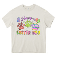 Cream happy easter day paws Heavy Core Tee - MaliasSmallBusiness