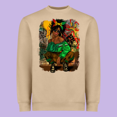 Juneteenth Black Woman Fashion Girl Heavyweight Sweatshirt Designed By Cowgirlartshop