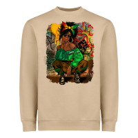 Mushroom juneteenth black woman fashion girl Heavyweight Sweatshirt - CowGirlArtShop