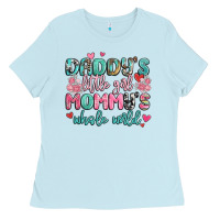 Baby Blue daddy's little girl mommy's whole world Ladies Tee - MaliasSmallBusiness