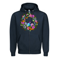Navy Easter Ocaliptus spring flowers Zipper Hoodie - OliviaCreatesArt