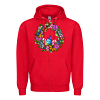 Red Easter Ocaliptus spring flowers Zipper Hoodie - OliviaCreatesArt