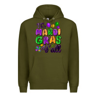 Army Green It's Mardi Gras y'all Premium Hoodie - FaDigitalArtStudio