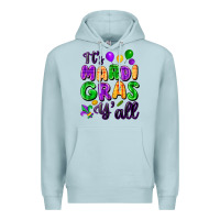 Blue Mist It's Mardi Gras y'all Premium Hoodie - FaDigitalArtStudio