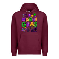 Burgundy It's Mardi Gras y'all Premium Hoodie - FaDigitalArtStudio