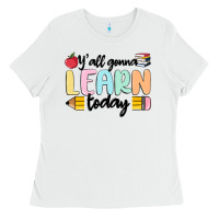 White y'all gonna learn today Ladies Tee - MaliasSmallBusiness