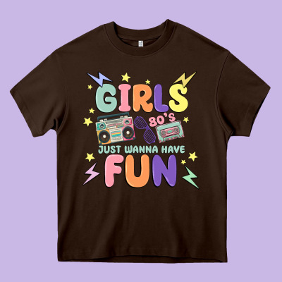 Girls Just Wanna Have Fun Heavy Core Tee Designed By Maliassmallbusiness