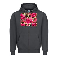 Smoke Valentine's Day pink plaid red glitter cowhide Zipper Hoodie - FaDigitalArtStudio