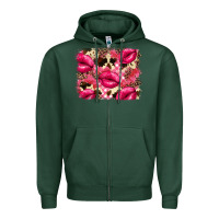 Sports Green Valentine's Day pink plaid red glitter cowhide Zipper Hoodie - FaDigitalArtStudio
