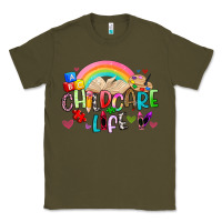 Army Green childcare life Classic Tee - Artiststas