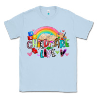 Dusty Blue childcare life Classic Tee - Artiststas