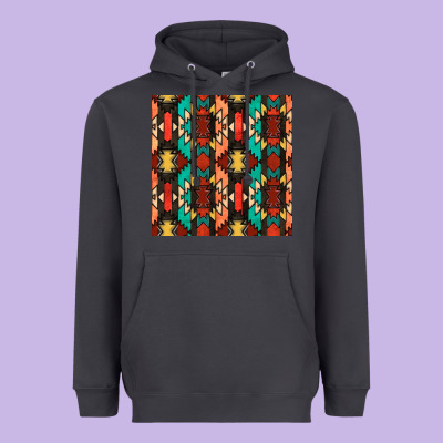Native American Aztec Seamless Pattern Heavyweight Hoodie Designed By Bundleandbundleshop