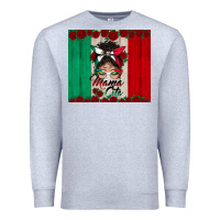 Heather Grey mexican messy bun mamacita Premium Sweatshirt - BundleAndBundleShop