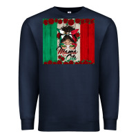 Navy mexican messy bun mamacita Premium Sweatshirt - BundleAndBundleShop