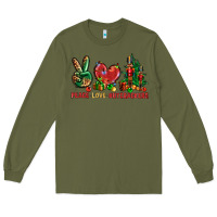 Army Green Peace love Nutcrackers Long Sleeve Tee - NancyCooperArtShop