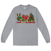 Heather Grey Peace love Nutcrackers Long Sleeve Tee - NancyCooperArtShop