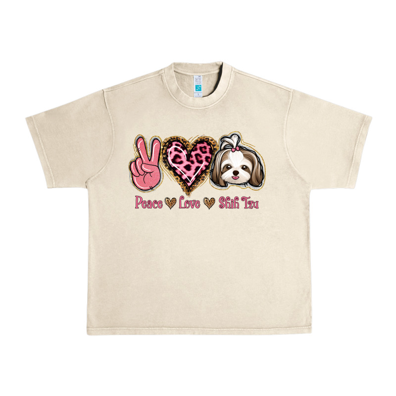 Peace Love Shih Tzu Urban Heavy Tee by Bettercallsaul | Teevron