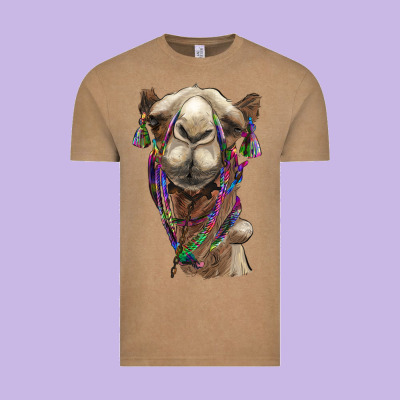 Tie Dye Camel Vintage Tee Designed By Barkaloodesign