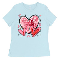 Baby Blue valentines hearts Ladies Tee - MaliasSmallBusiness