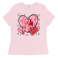 Bubblegum Pink valentines hearts Ladies Tee - MaliasSmallBusiness
