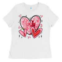 White valentines hearts Ladies Tee - MaliasSmallBusiness
